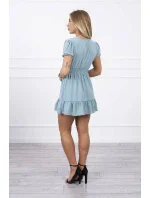 Šaty s viazaným výstrihom do V morsky modrej