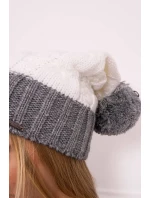 Paris fleecová čiapka K212 biela+sivá