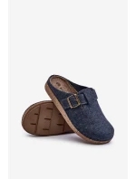 Kapcie Męskie Z Klamrą Klapki Profilaktyczne Inblu MT000012 Granatowe