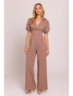 M852 Kombinéza s nadýchanými rukávmi - mocca