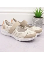 Pohodlné šnurovacie topánky Rieker W RKR575A beige