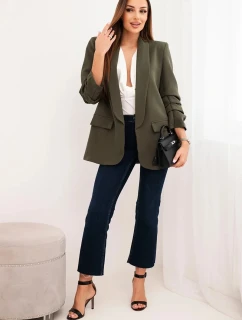 Bunda s klopou elegantný khaki