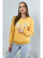 Mikina s horčicovou potlačou