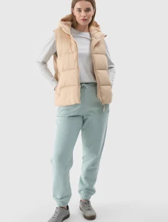 Bezrękawnik Damski Puchowy Z Kapturem 4F 4FWAW24TVJAF141-83S Beżowy