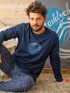 Pyžamo Key MNS 608 B26 s dlhými rukávmi M–2XL