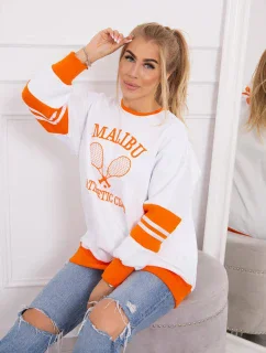 Zateplená mikina Malibu biela+oranžová