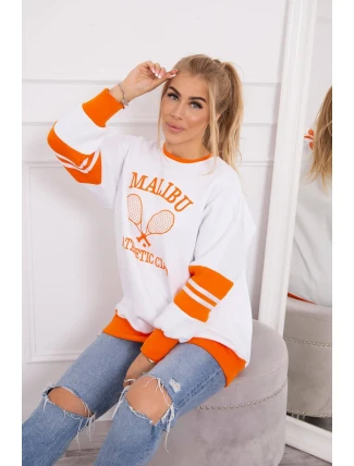 Zateplená mikina Malibu biela+oranžová