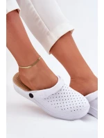 Piankowe Klapki Chodaki Damskie Białe Faylina