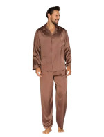 Pánske saténové pyžamo Lukas brown