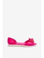 Baleriny Damskie Gumowe Z Kokardką Fuksja Georia