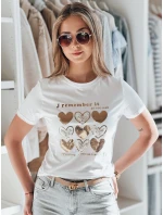 Dámske tričko so srdcom LOVETIK white FashionStreet RY2735