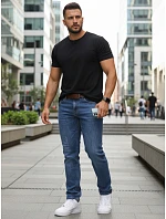 Pánske džínsy slim fit s opaskom modré FashionStreet UX4485