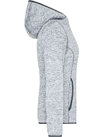 Daiber JN 588 Dámska pletená fleecová bunda s kapucňou 02.0588 light melange/carbon