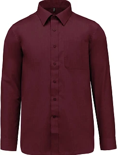 Kariban K 545 Popelínová košeľa „Jofrey“ s dlhým rukávom 20.K545 wine