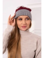 Fleecová čiapka Bojana K265 tmavo šedá+ bordó+svetlo šedá Fleecová čiapka Bojana K265 tmavo šedá+ bordó+svetlo šedá