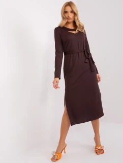 LK SK 509447 šaty.75P tmavo hnedá
