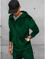 Pánska zelená velúrová mikina FashionStreet BX5543 Pánska zelená velúrová mikina FashionStreet BX5543