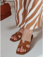 Dámske žabky s výrezmi KLASSINO camel FashionStreet ZY0882 Dámske žabky s výrezmi KLASSINO camel FashionStreet ZY0882