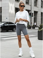 Dámske cyklistické šortky s vysokým pásom, sivé, FashionStreet SY0570 Dámske cyklistické šortky s vysokým pásom, sivé, FashionStreet SY0570