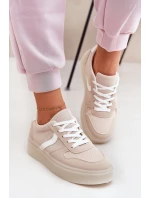 Niskie Sneakersy Damskie Na Platformie Beżowe Telmira