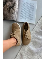 Tenisky typu barefoot z prírodného semišu Zazoo 314 beige