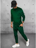 Pánska velúrová zelená mikina FashionStreet BX5532 Pánska velúrová zelená mikina FashionStreet BX5532