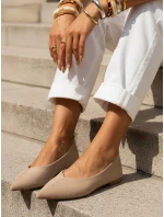 Dámske semišové špicaté baleríny béžové FashionStreet ZY1351 Dámske semišové špicaté baleríny béžové FashionStreet ZY1351