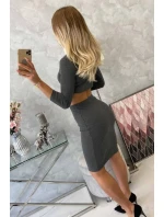 Súprava blúzky a sukne v grafitovej farbe Súprava blúzky a sukne v grafitovej farbe