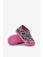 Kapcie Milami Dziecięce Na Rzep Szaro-Różowe Jasimrra