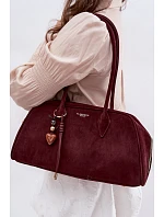 Ekologická semišová kabelka s přívěskem Bordó Noelia