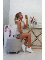 Blúzka s volánikmi béžová