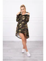 Moro khaki+hnedé šaty