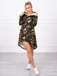 Moro khaki+hnedé šaty