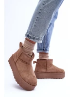 Zamszowe Śniegowce Na Platformie Ciemnobeżowe Corcoran