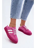 Dámske kožené semišové tenisky na platforme Fuchsia Artelle Dámske kožené semišové tenisky na platforme Fuchsia Artelle