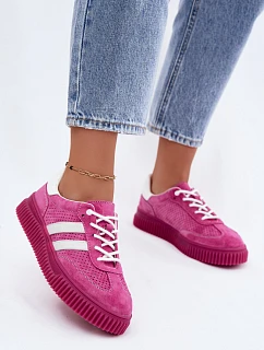 Dámske kožené semišové tenisky na platforme Fuchsia Artelle