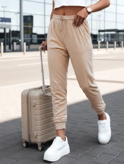 Dámske svetlé broskyňové velúrové tepláky FashionStreet UY2840