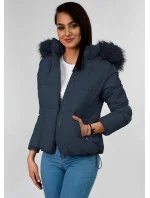 Dámska krátka zimná prešívaná bunda Dark Blue (7694)