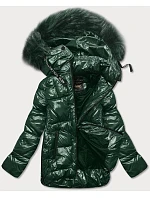 Dámska maľovaná prešívaná bunda Dark Green (7697) Dámska maľovaná prešívaná bunda Dark Green (7697)