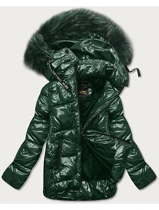 Dámska maľovaná prešívaná bunda Dark Green (7697) Dámska maľovaná prešívaná bunda Dark Green (7697)
