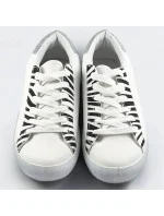 Bielo-čierne dámske trampky so zvieracím motívom - zebra (6343) Bielo-čierne dámske trampky so zvieracím motívom - zebra (6343)