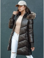 Dámska prešívaná zimná bunda z umelej kožušiny s kapucňou LAGOON hnedá FashionStreet TY4500 Dámska prešívaná zimná bunda z umelej kožušiny s kapucňou LAGOON hnedá FashionStreet TY4500