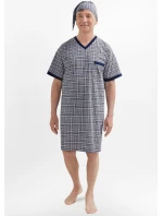 Pánska nočná košeľa Martel 502 Káro kr / r M-2XL Sylwester I Pánska nočná košeľa Martel 502 Káro kr / r M-2XL Sylwester I