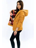 Žltá bunda s asymetrickým zipsom (DL015)