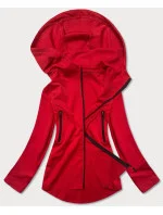 Červená mikina s asymetrickou spodnou časťou (HD153-05)