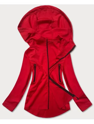 Červená mikina s asymetrickou spodnou časťou (HD153-05)