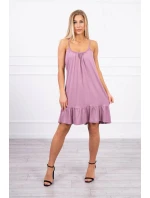 Tenké šaty bez ramienok tmavoružové