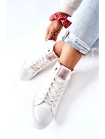 Damskie Wysokie Trampki Cross Jeans II2R4033C Białe