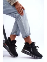 Buty Sportowe Na Platformie Z Futerkiem Czarne Jamarie