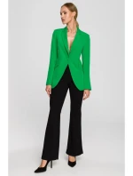 M701 Sako s jedným gombíkom a asymetrickými vreckami - zelená M701 Sako s jedným gombíkom a asymetrickými vreckami - zelená